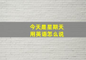 今天是星期天 用英语怎么说